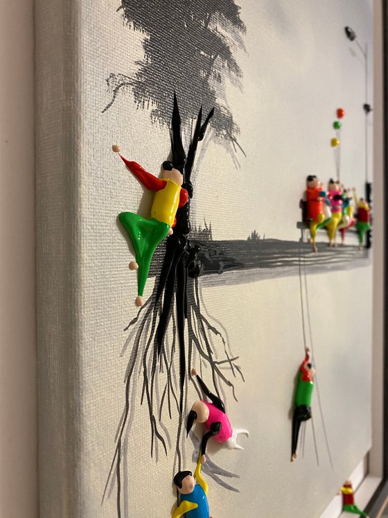 Action.3D Freedom People Tree. Eka Peradze Art.