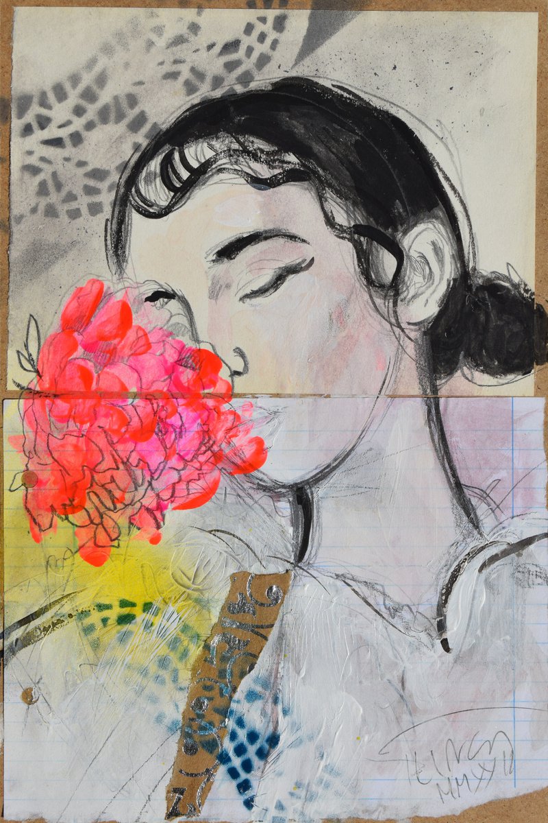 Impressionistic Portrait Pencil Drawing By Catalin Ilinca, 8 X 12, Yui (L