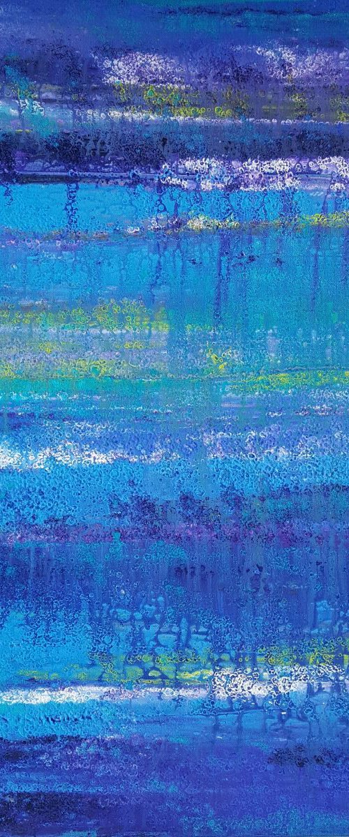 Beaches - abstract seascape on stretched cotton canvas, unique frothing technique, ready to hang, 50x70cm by Silvija Horvat - NataDaMano