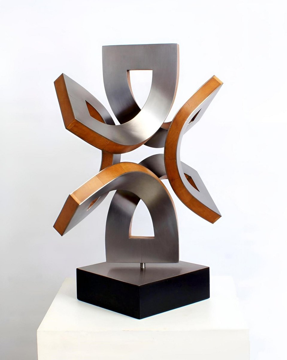 Geometric Abstract Sculpture By Nikolaus Weiler, 14 X 16", Spharische Segel, Original Artwork