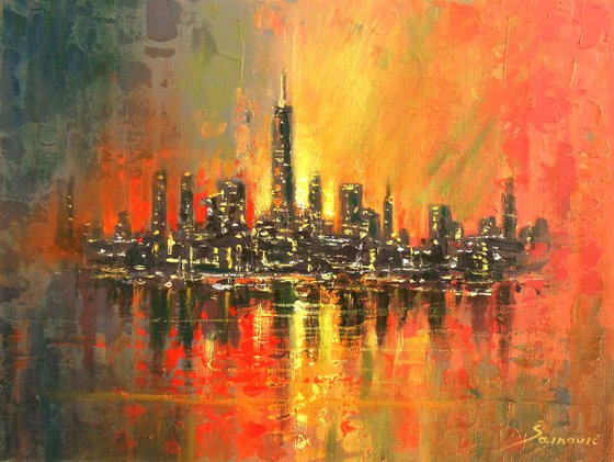 The New York dream,  cityscape New York , modern artwork