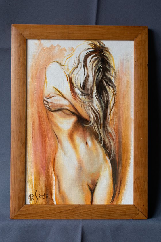 INSIDE (Modern Impressionistic Figure Oil Painting)