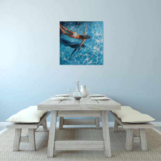 Girl swimming60(32x32 in)