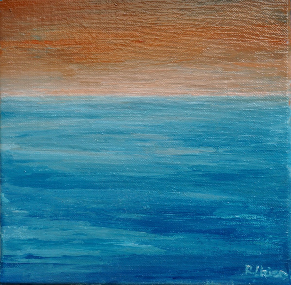 Impressionistic Landscape Oil Painting By Fuensanta Ruiz Urien, 8 X 8, Amanece I, Original Artwork