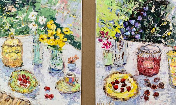 Still life with cherries