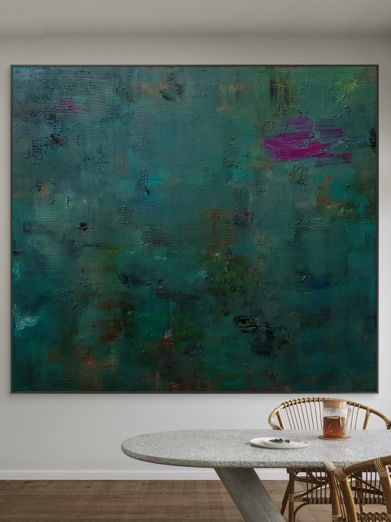 XXL green abstract painting