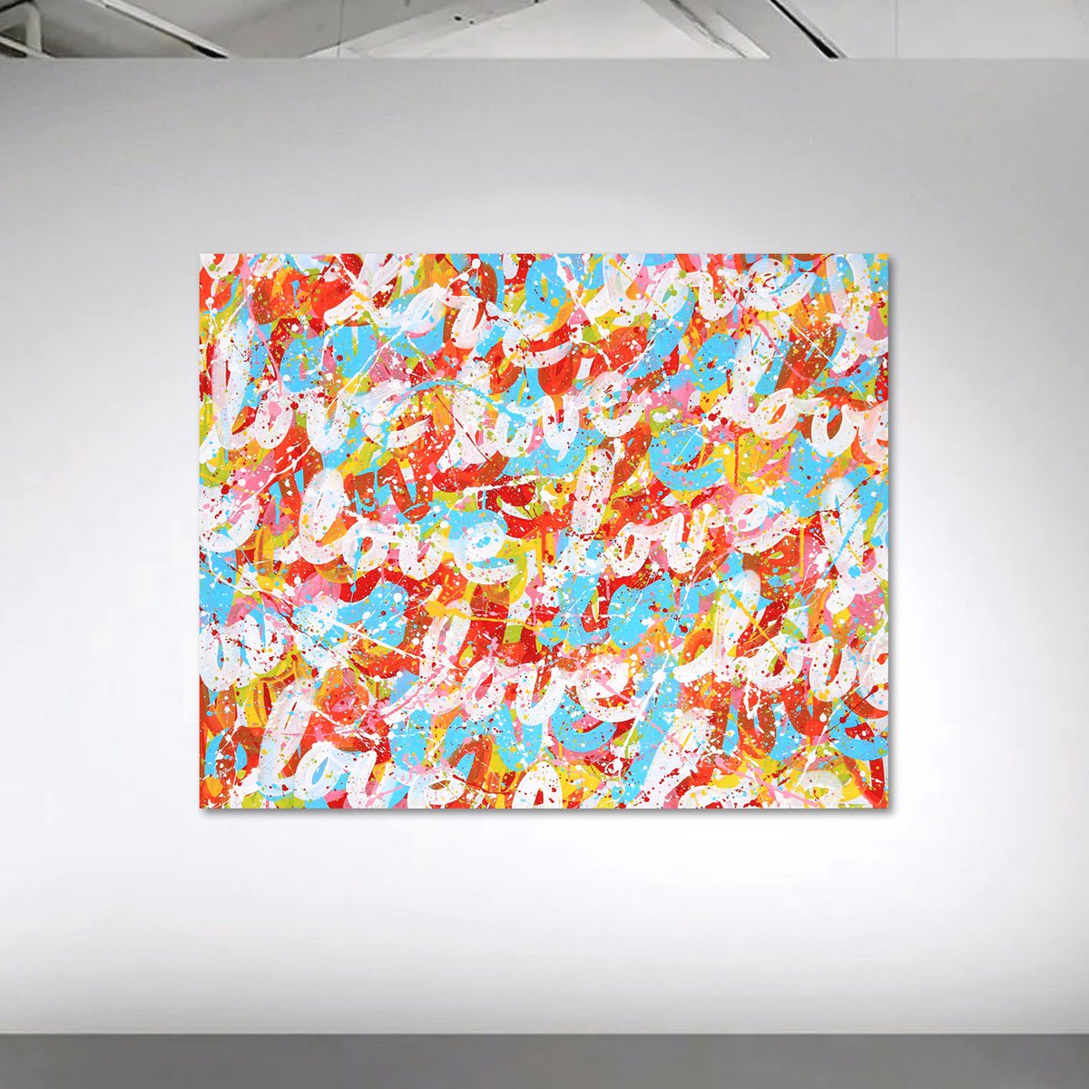 Urban And Pop Abstract Acrylic Painting By Isabelle Pelletane, 39 X 32, Love 3, Original Artwork