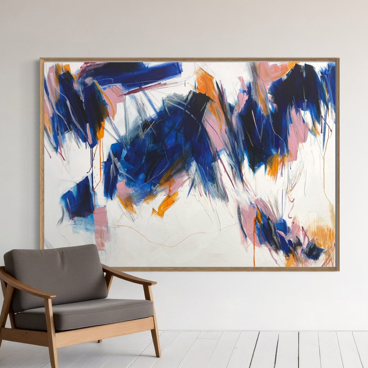 Abstract Landscape Acrylic Painting By Cheryl Harrison, 67 X 47, Revival, Original Artwork