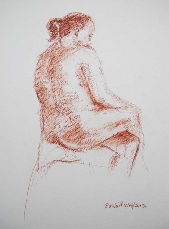 seated female nude