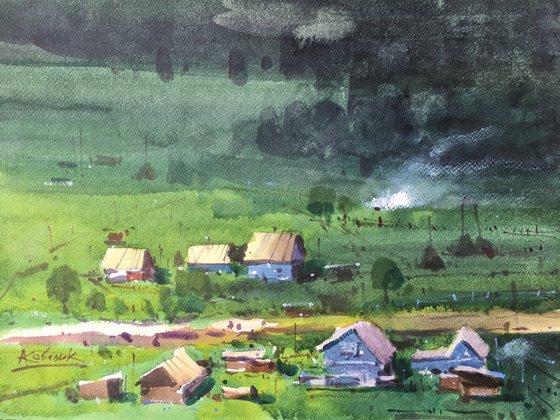 Carpathian Smoke with Houses