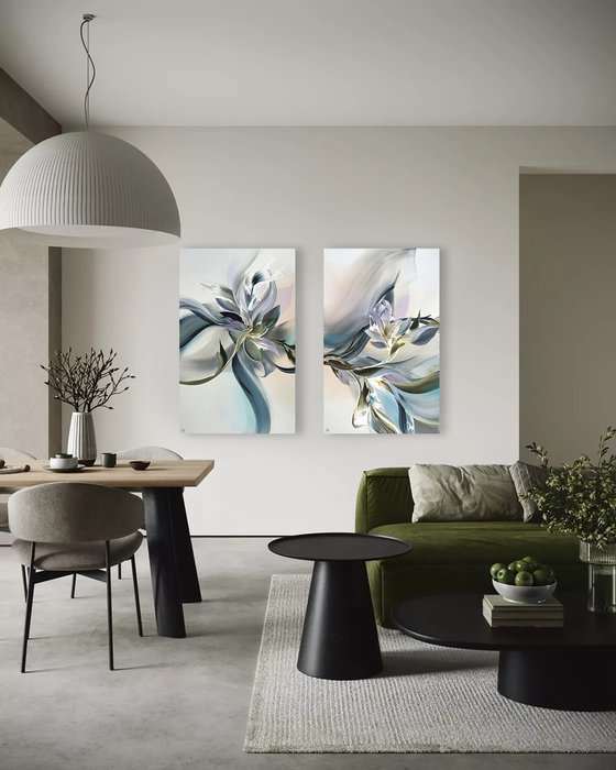 Magnolia Drift Diptych