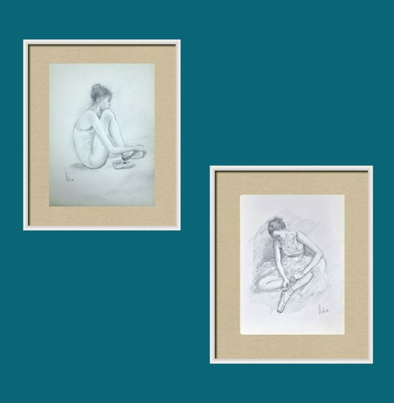 Set of Resting Ballerinas 17 and 12