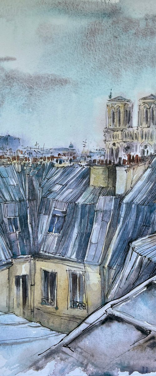 Parisian roofs by Larissa Rogacheva