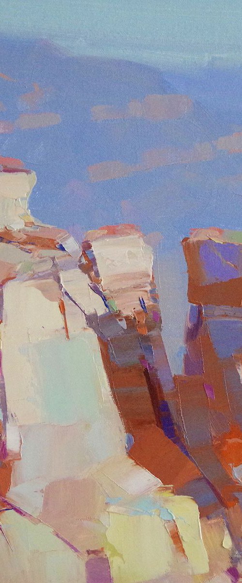 Grand Canyon, Landscape oil painting, palette knife art One of a kind, Signed, Handmade artwork by Vahe Yeremyan