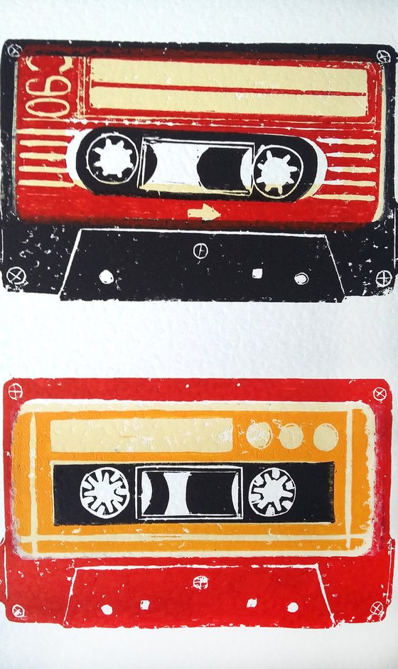 Linocut tapes duo #16