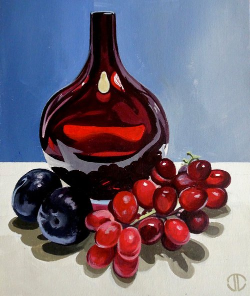 Still Life With Red Glass by Joseph Lynch