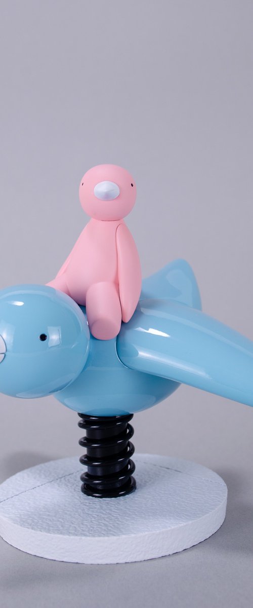 I Believe I Can't Fly - Pink & Blue by mr clement