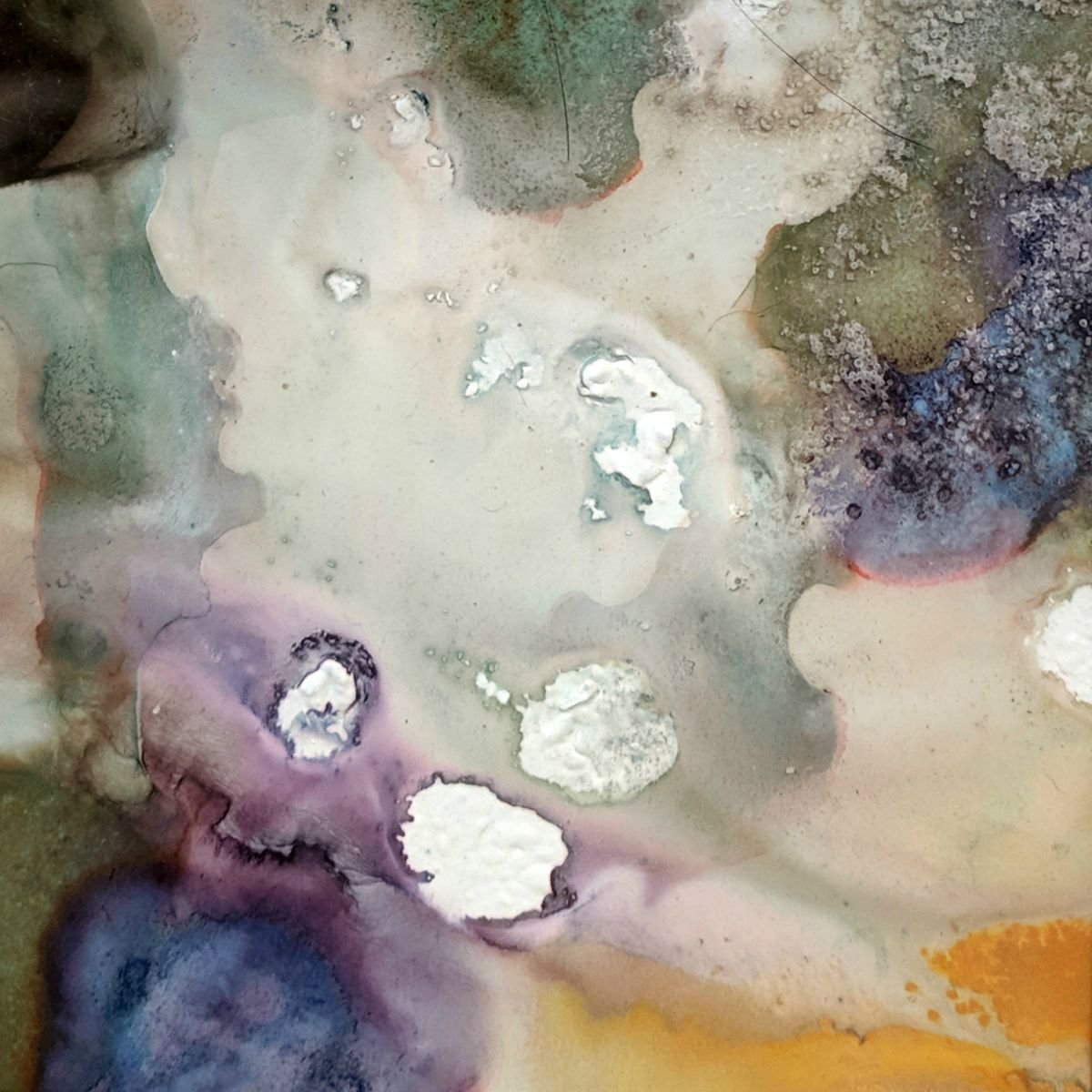 Organic Abstract Painting By Shelli Finch, 12 X 12", Sleepy, Original Artwork