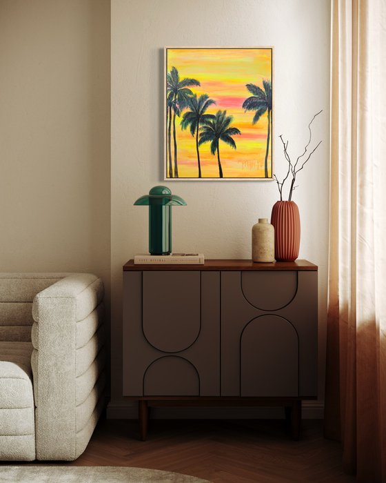 ‘Palms In The Sunset Glow’