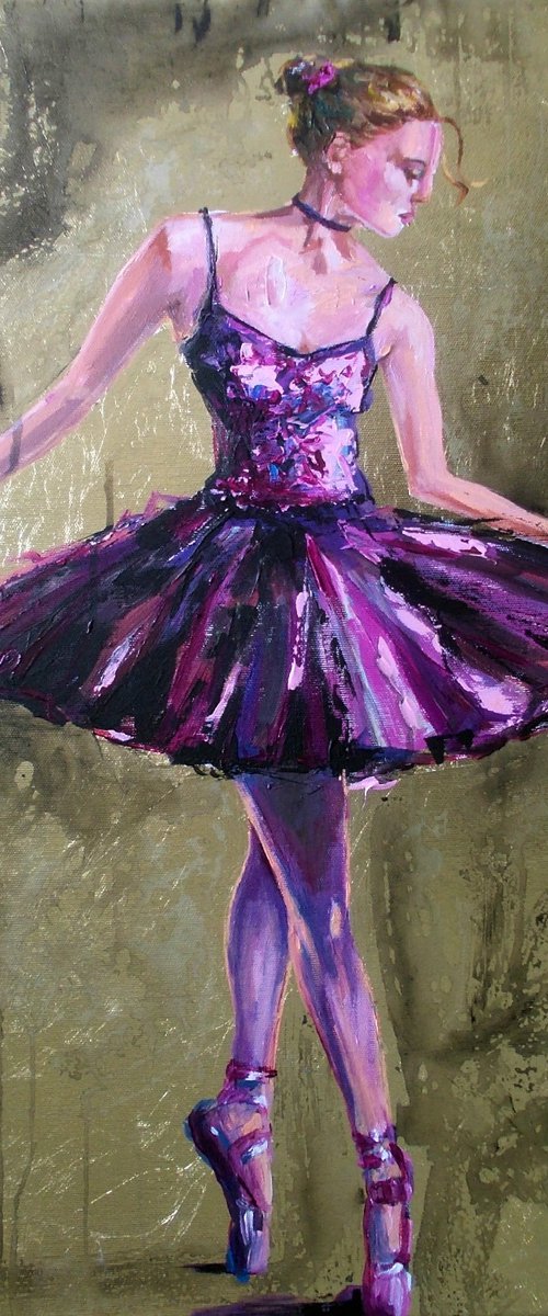 En Pointe  - Ballerina   Painting on Canvas by Antigoni Tziora