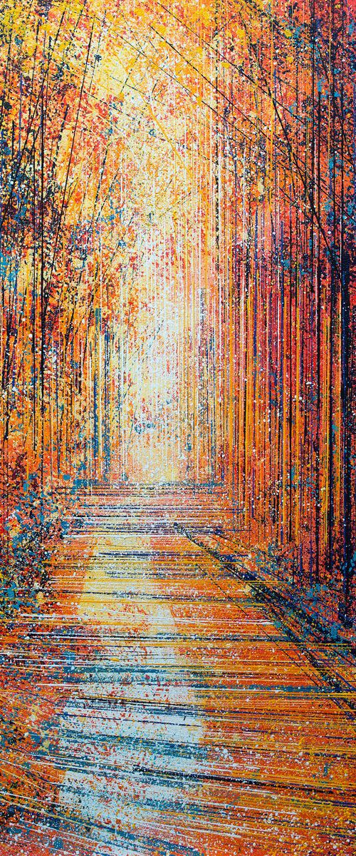Autumn Forest Path At Twilight by Marc Todd