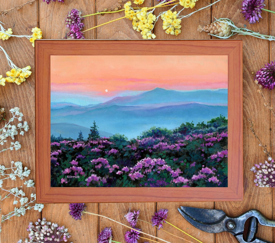 Hand-Embellished Canvas Print: Yosemite Sky (Violet & Gold), 16 x 20 -  Art by Cedar Lee