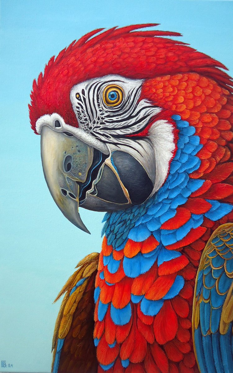 Photorealistic Animal Oil Painting By Grigor Velev, 18 X 28, Soulmate Ii, Original Artwork