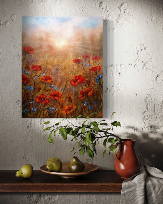 Morning and Red flowers