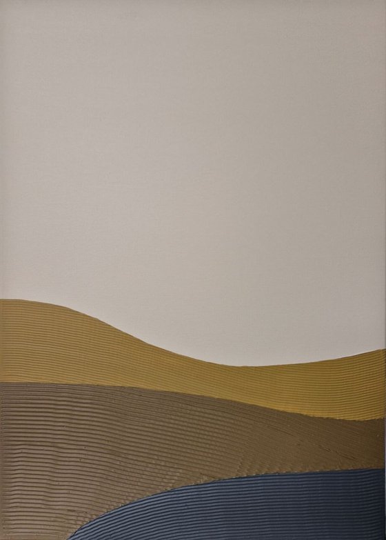 "Hills 2" Textured abstract brown navy art