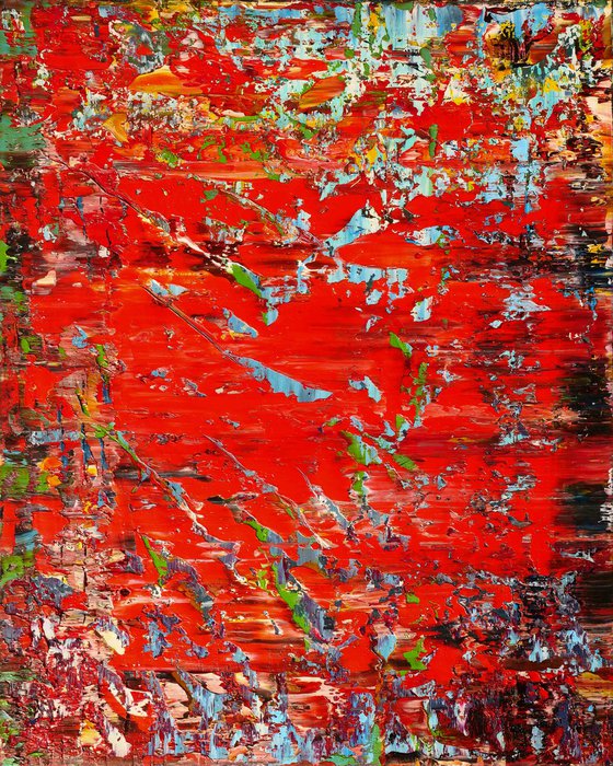 50x40 cm  Red Abstract Painting Original Oil Painting Canvas Art