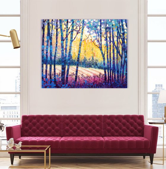 Sunbeams in the forest