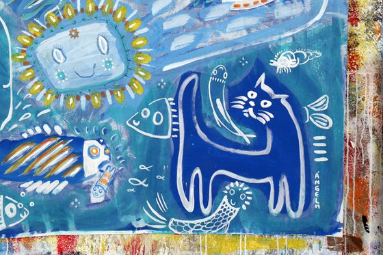 HAPPY SEA (in a cat´s dream) 100x205cm