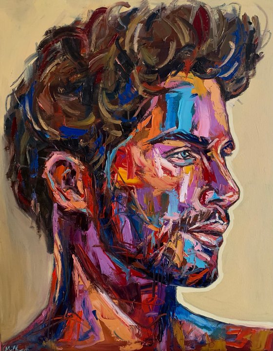 Man face male portrait painting