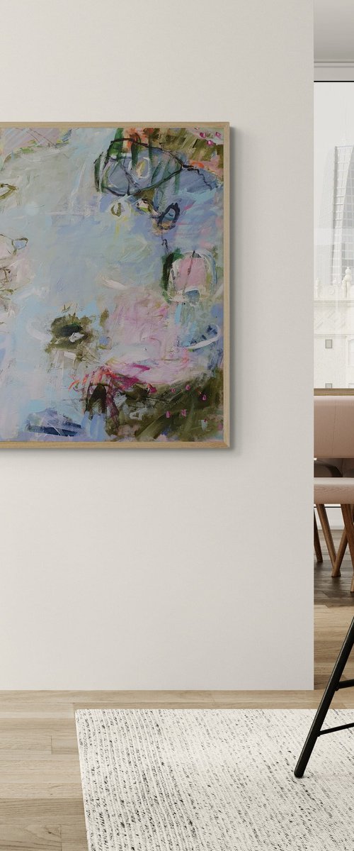 Rain over the waterlily Pond by Jutta Widrinsky