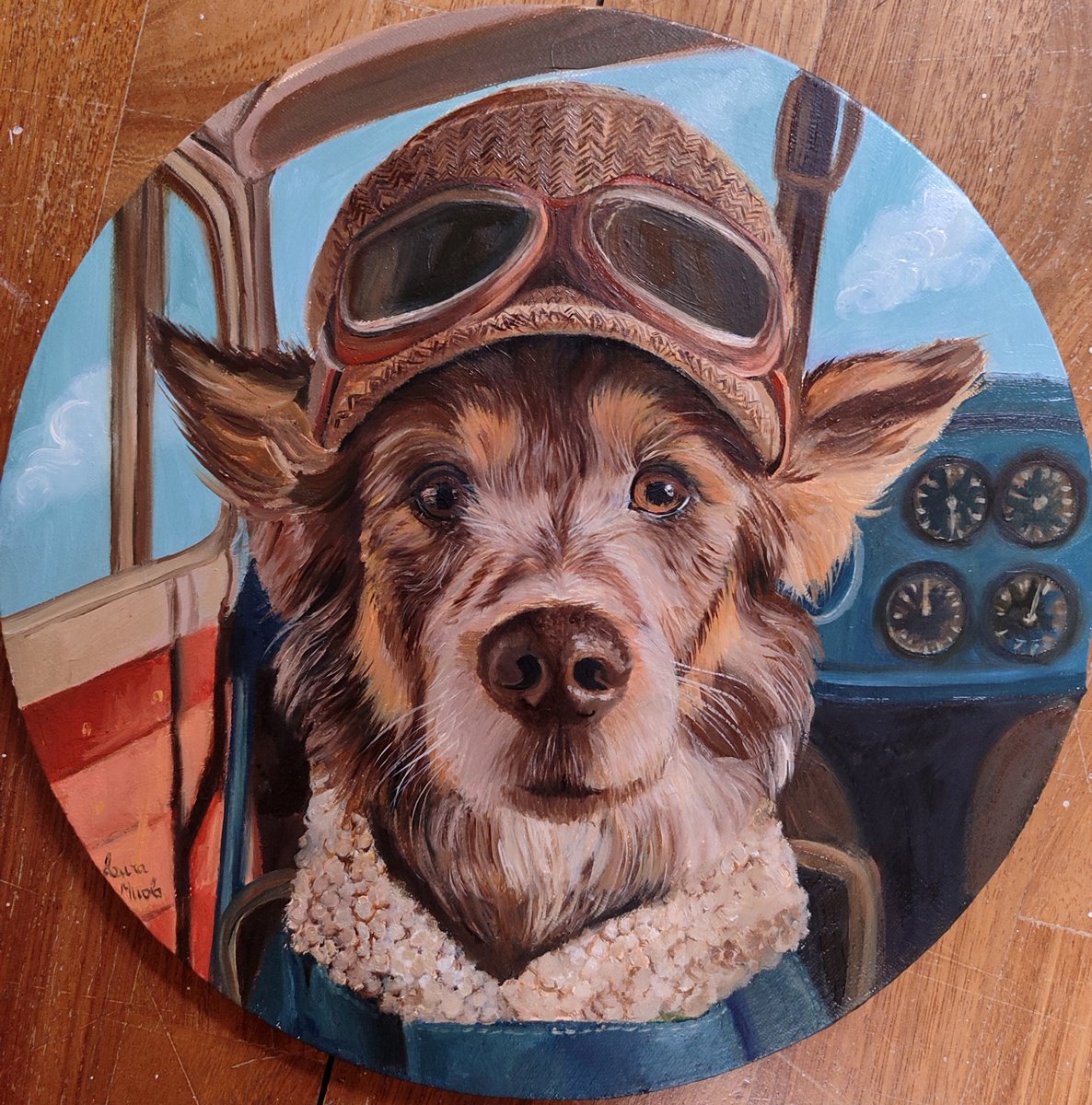 Surrealistic Oil Painting , My Little Friend In Flight By Laura Muolo, 12 X 12, Artwork For Sale On Artfinder