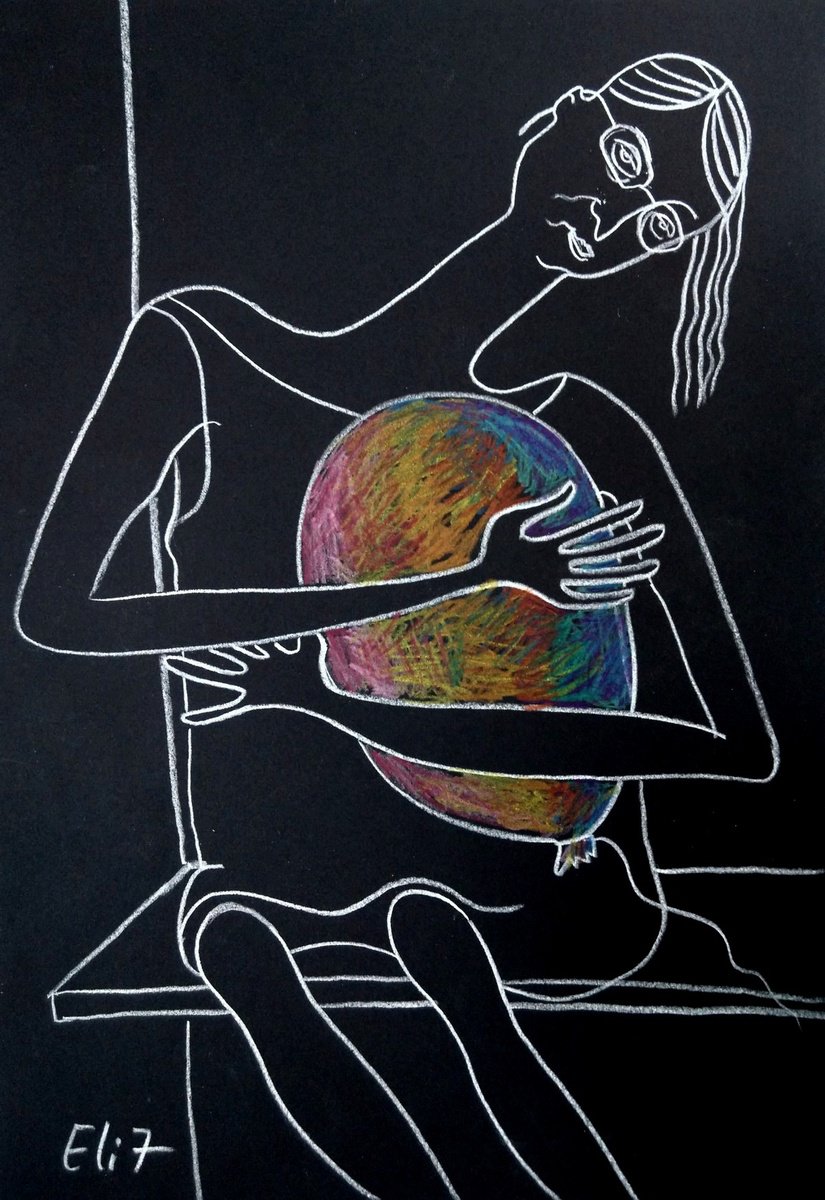 Pencil Drawing , The Balloon Came Back By Elisheva Nesis, 9 X 13, Artwork For Sale On Artfinder