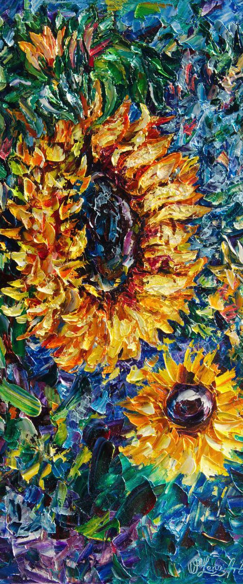 Tall Sunflower by Lena Owens at OLena Art