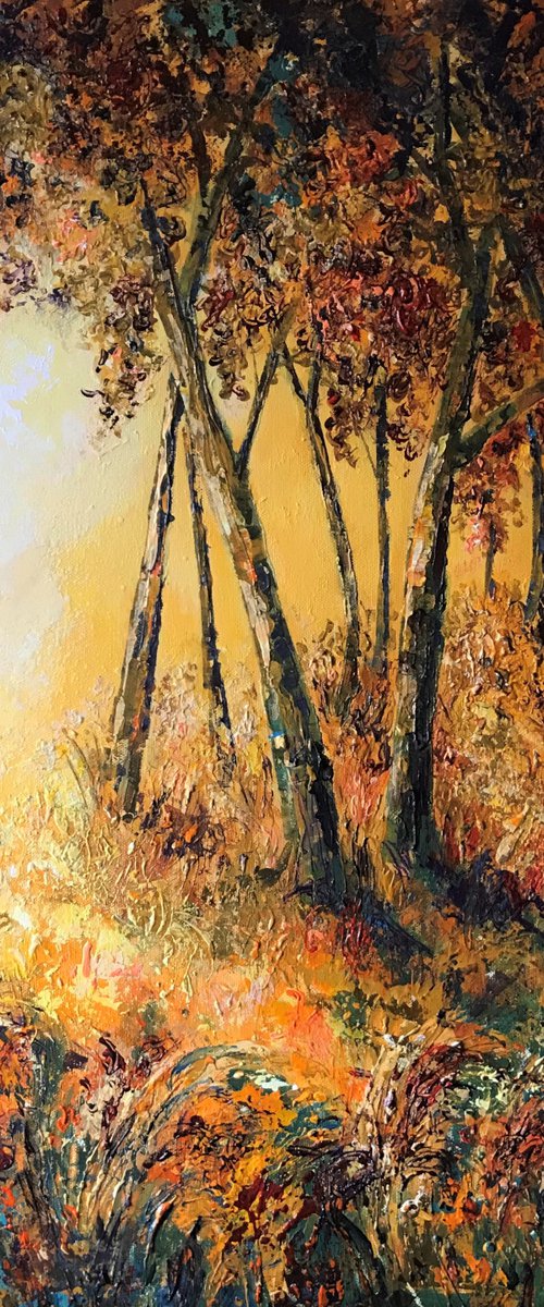 Autumn Fire -landscape painting by Colette Baumback