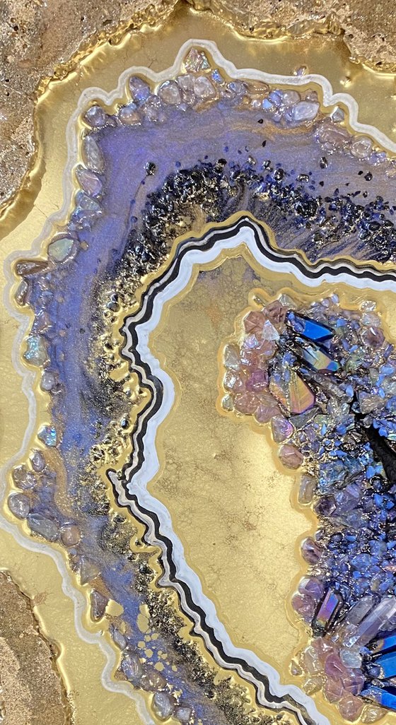 Gold Titanium Aura Crystal Artwork