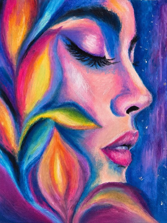 Serenity – Colorful Pastel Femaile Portrait