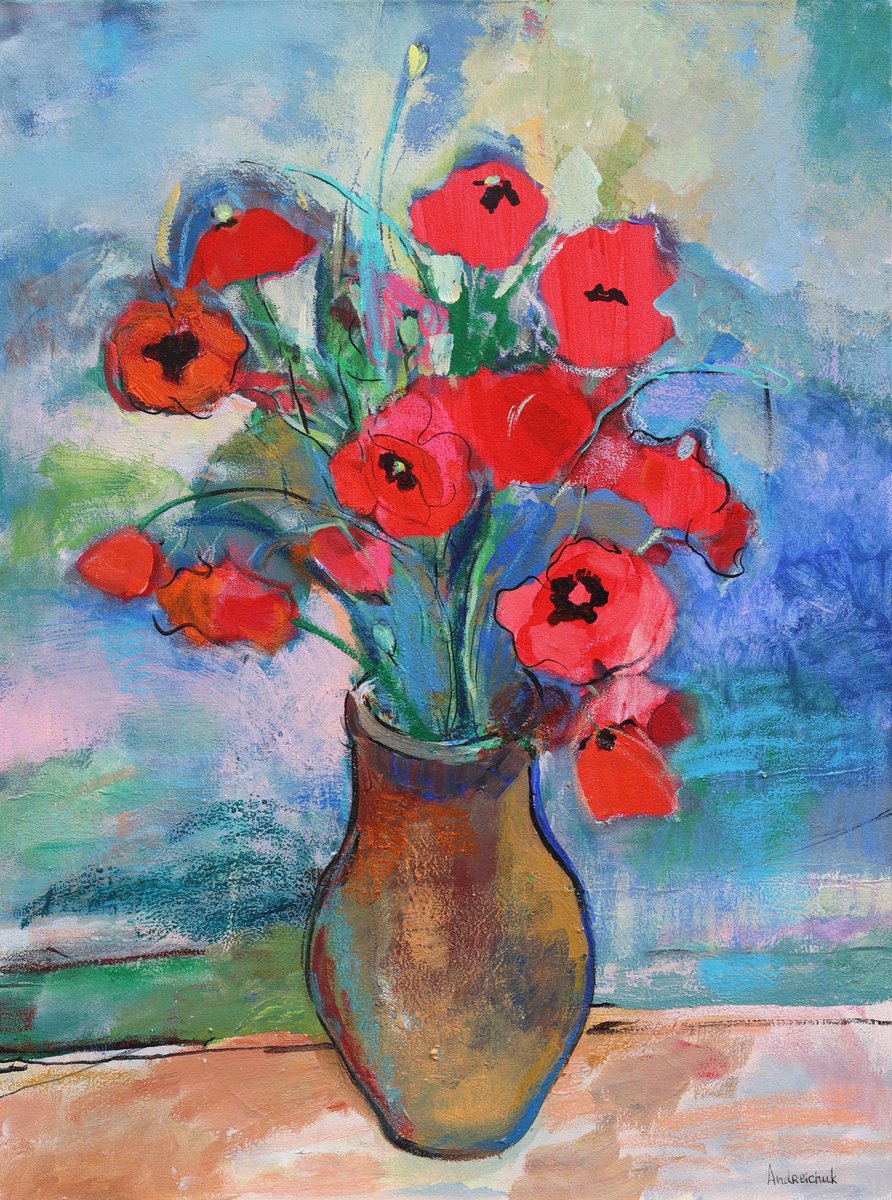  Poppies By Artem Andreichuk, 24 X 31, Artwork For Sale On Artfinder