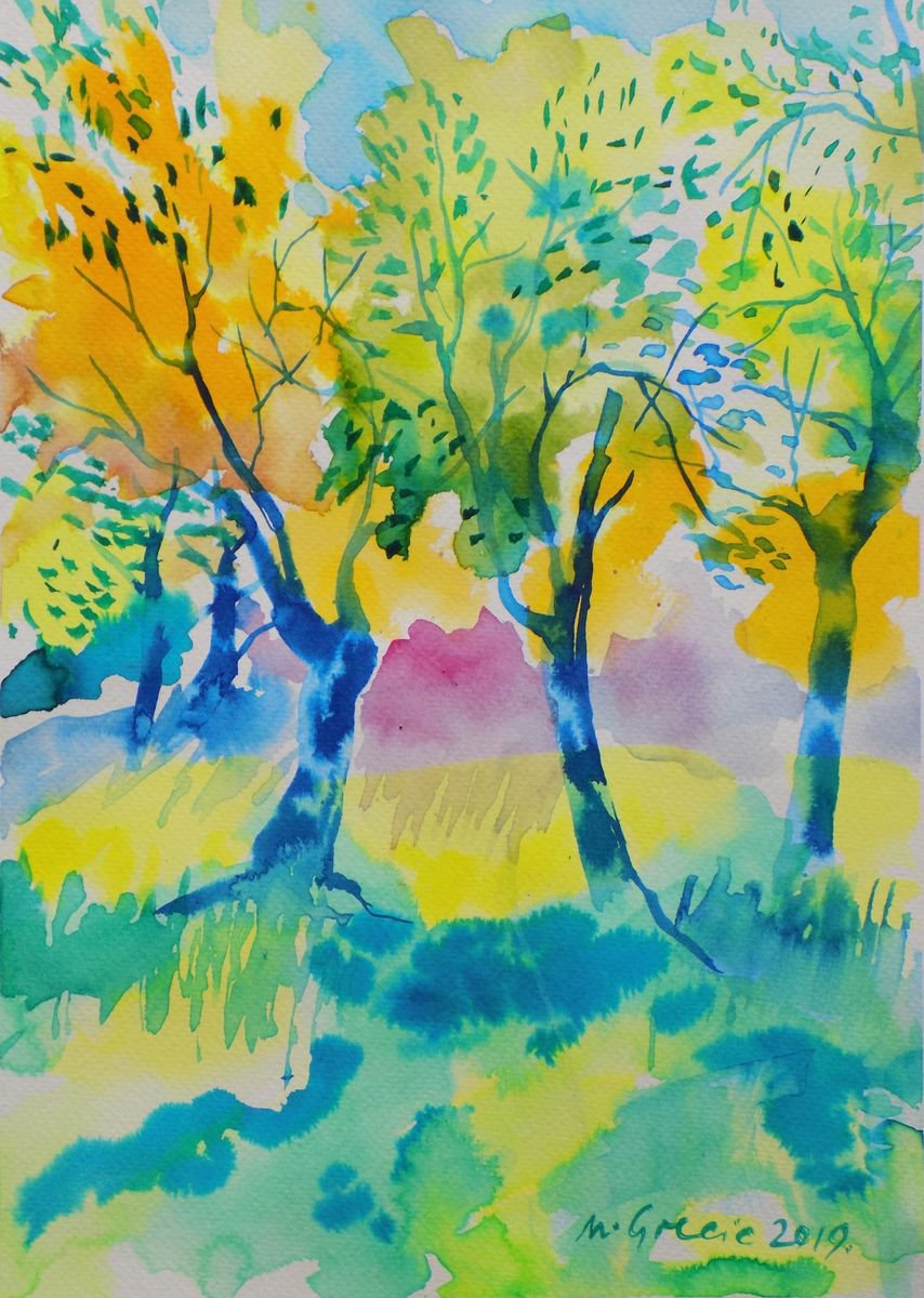 Orchard (2019) Watercolour by Maja Grecic | Artfinder