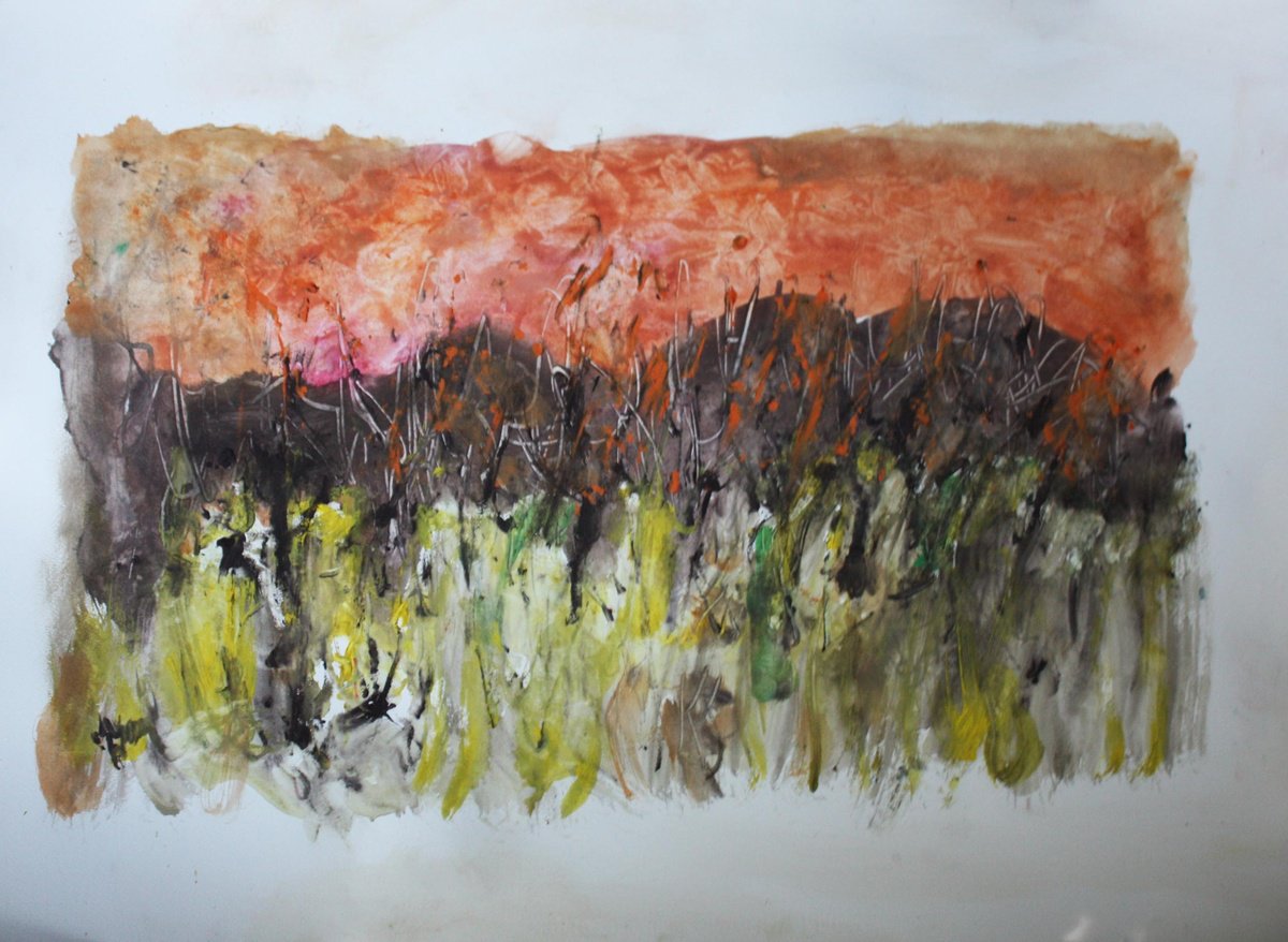 Landscape Watercolour By Jacques Donneaud, 30 X 22, Automne, Original Artwork