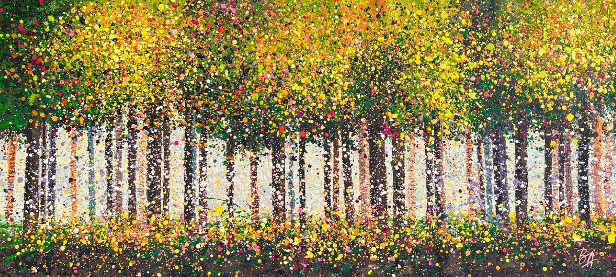 Abstract Acrylic Painting By Bogdana Antoniuk, 59 X 28, Summer Dream, Original Artwork