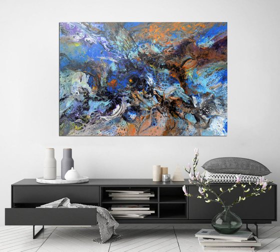 Large abstract painting art - Morning star