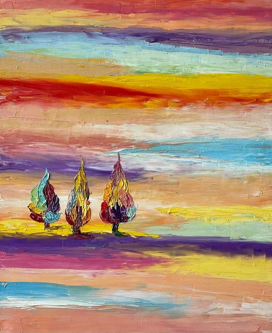 Colorful trees 50x60 cm