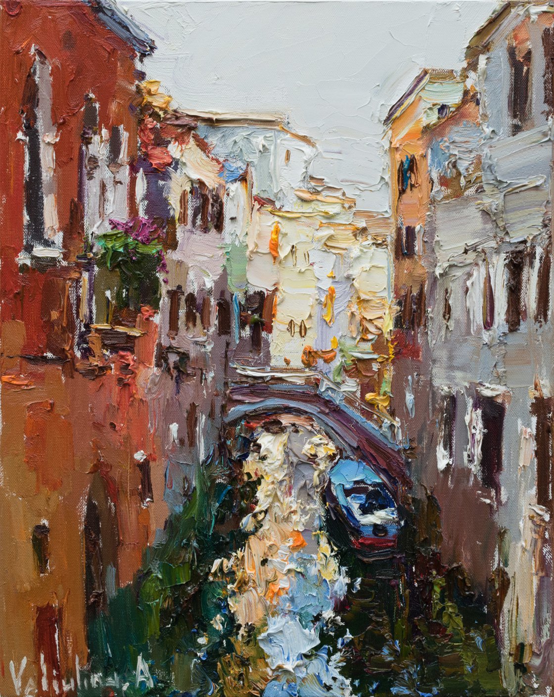 Venice. italian landscape- Original impasto landscape painting