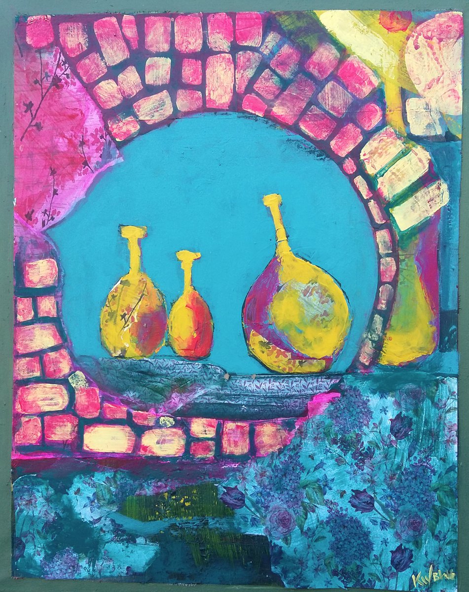 Bottles And Stained Glass. by Kevin Blake