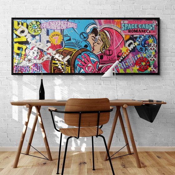 Romantic Intentions 160cm x 60cm Textured Urban Pop Art