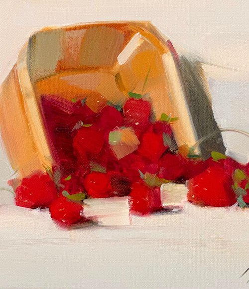 Strawberries, Original oil painting  Handmade artwork One of a kind by Vahe Yeremyan